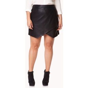 Forever 21+ Faux Leather Asymmetrical Wrap Skirt